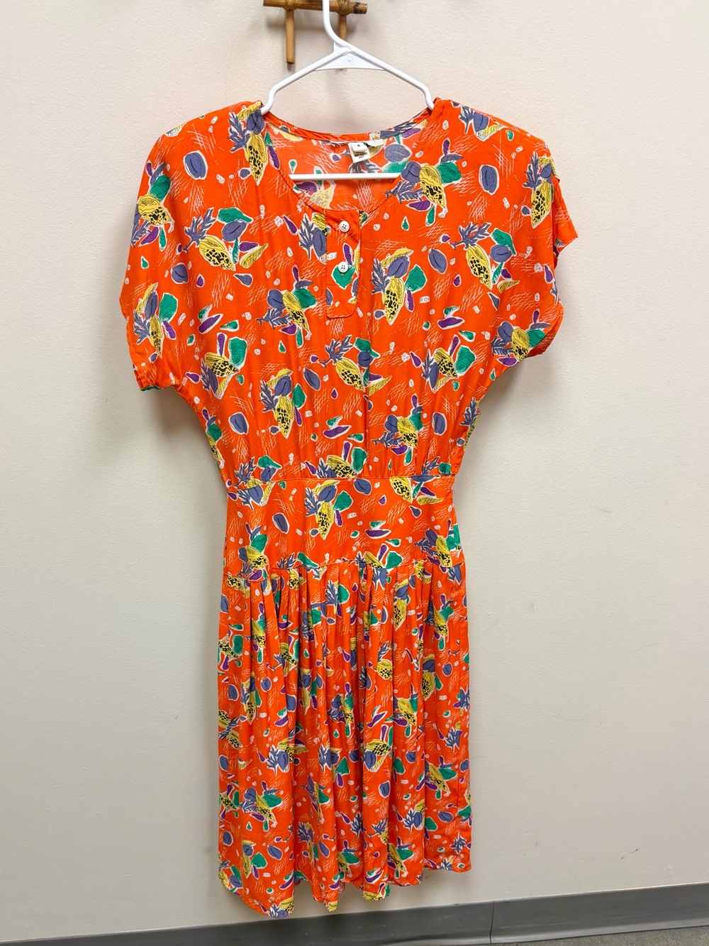 80s Vintage 🐚 Seashell Print Pleated Shirt-Dress
